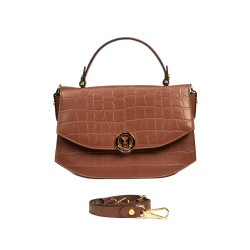 Damentasche Handtasche 023g Croco Camel