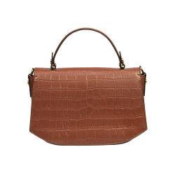 Damentasche Handtasche 023g Croco Camel