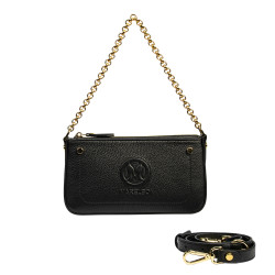 Schultertasche Damen 024g biz schwarz