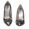 Elegante Damenschuhe 1279 silber perlglanz