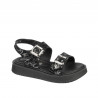 Kindersandalen 529 schwarz+silber