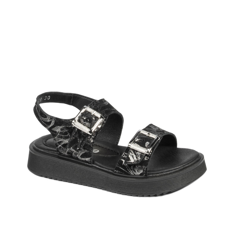 Kindersandalen 529 schwarz+silber