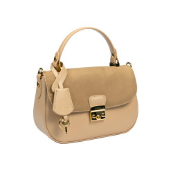 Damengeldbörse Handtasche 022g Beige Latte Kombiniert