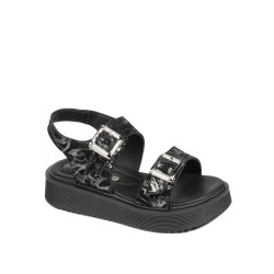 Kleinkinder Sandalen 81c schwarz+silber