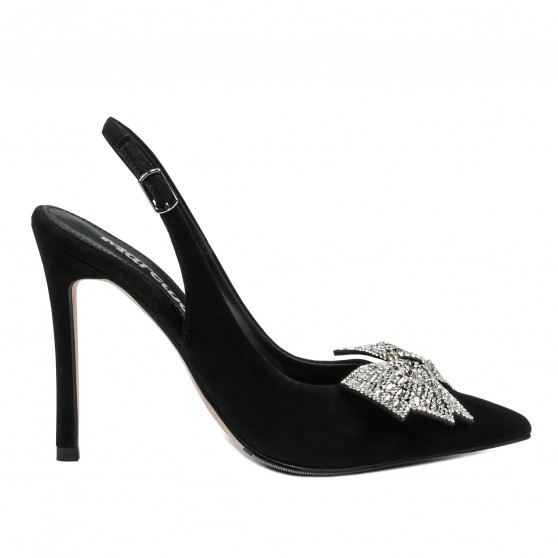 Damensandalen 1316 schwarz Veloursleder