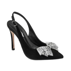 Damensandalen 1316 schwarz Veloursleder