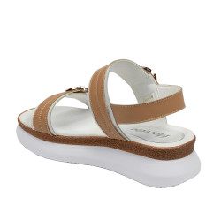 Damensandalen 5106 weiß+braun