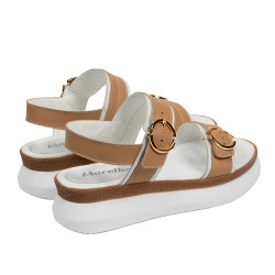 Damensandalen 5106 weiß+braun