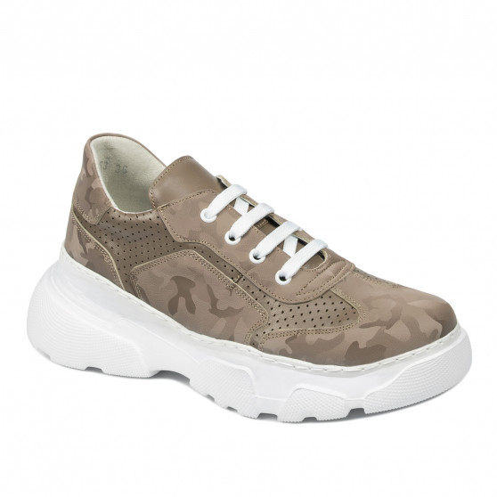 Damensportschuhe 6053 Cappuccino kombiniert Camouflage Damensportschuhe 6053 Cappuccino kombiniert Camouflage