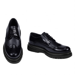 Elegante Herrenschuhe 972 Lack Indigoblau kombiniert