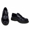 Elegante Herrenschuhe 972 Lack Indigoblau kombiniert
