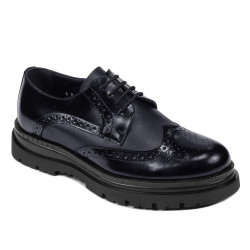 Elegante Herrenschuhe 972 Lack Indigoblau kombiniert