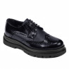 Elegante Herrenschuhe 972 Lack Indigoblau kombiniert