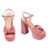 Damensandalen 1310 Rosa Veloursleder