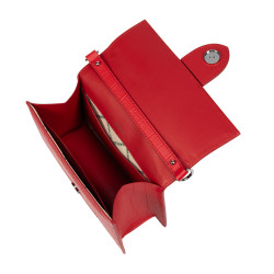 Damentasche Schulter 028g 01 Kroko Rot