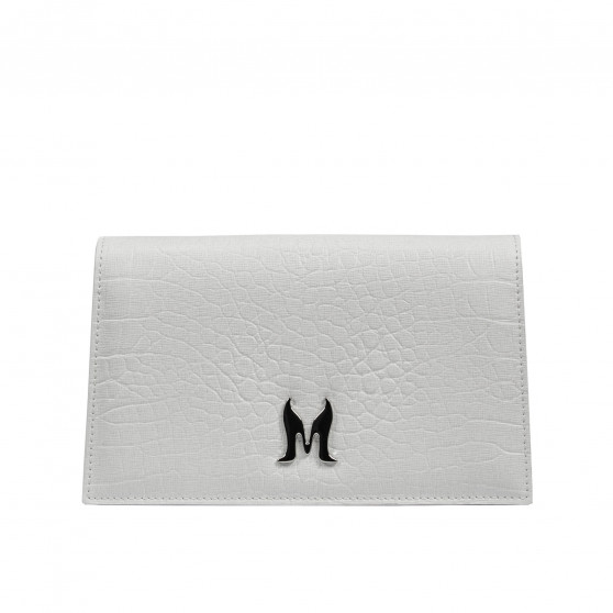 Damentasche Schultertasche 029g 01 Krokodil Weiß