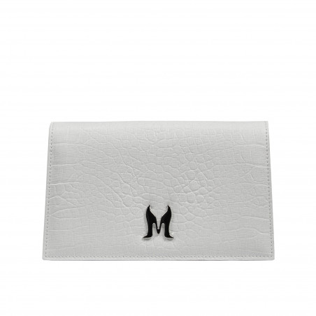 Damentasche Schultertasche 029g 01 Krokodil Weiß