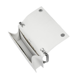 Damentasche Schultertasche 029g 01 Krokodil Weiß