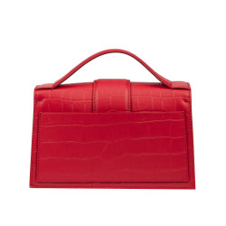 Damen Schultertasche 028g Kroko rot