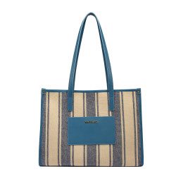 Damen-Strandtasche 031g Blau kombiniert