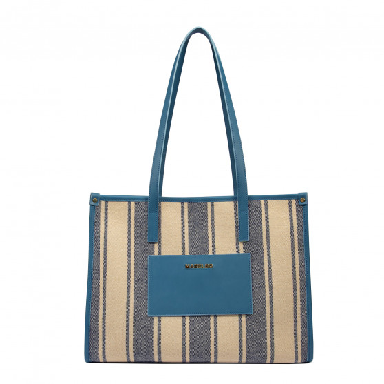 Damen-Strandtasche 031g Blau kombiniert Damen-Strandtasche 031g Blau kombiniert