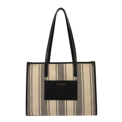 Damen-Strandtasche 031g Schwarz Kombiniert