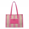 Strandtasche für Damen 031g Barbie-Rosa kombiniert