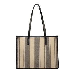 Damen-Strandtasche 031g Schwarz Kombiniert