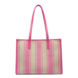 Strandtasche für Damen 031g Barbie-Rosa kombiniert