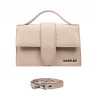 Damentasche Schultertasche 028g 01 Krokodil Beige