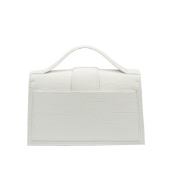 Damentasche Schultertasche 028g 01 Croco Weiß