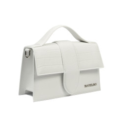 Damentasche Schultertasche 028g 01 Croco Weiß