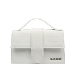Damentasche Schultertasche 028g 01 Croco Weiß