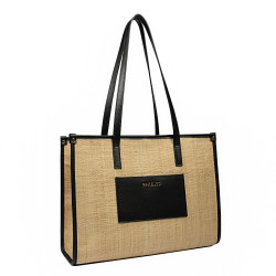 Damen Strandtasche 031g aus kombiniertem Rattan