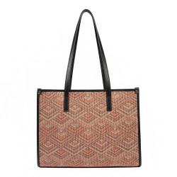 Damenschultertasche für den Strand 031g mit rosa kombiniertem Motiv