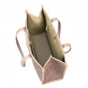 Damen-Strandtasche 031-1g rosa kombiniert+beige Design