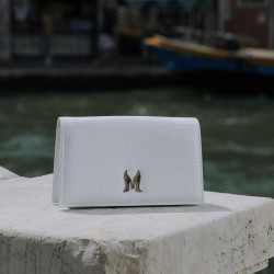 Damentasche Schultertasche 029g 01 Krokodil Weiß lifestyle