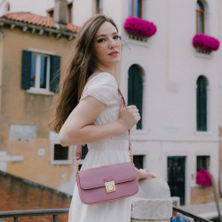 Damen-Schultertasche 025g biz mauve