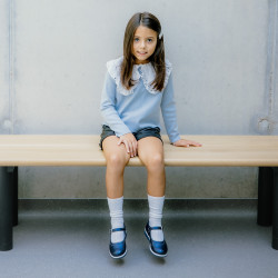 Kleinkinderschuhe 76c indigoblau Perlmutt lifestyle