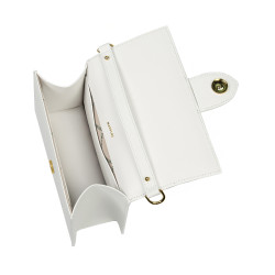 Damentasche Schultertasche 028g Croco Weiß