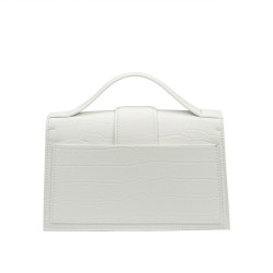 Damentasche Schultertasche 028g Croco Weiß