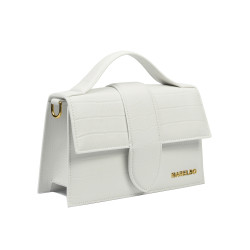 Damentasche Schultertasche 028g Croco Weiß
