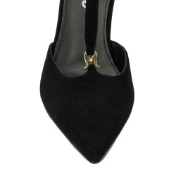 Elegante Damenschuhe 1323 schwarzer Velours