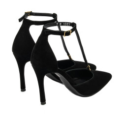 Elegante Damenschuhe 1323 schwarzer Velours
