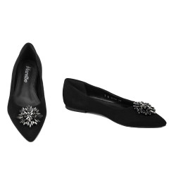Damen Ballerinas 1313 schwarz Velours