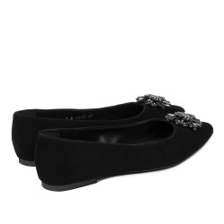 Damen Ballerinas 1313 schwarz Velours