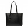Damentasche Schultertasche 034g schwarz Safiano