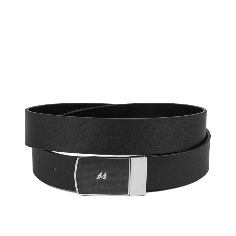 Herren-Gürtel 62b zweifarbig biz schwarz+schwarz matt
