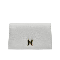 Damen Schultertasche 029g Kroko Weiß