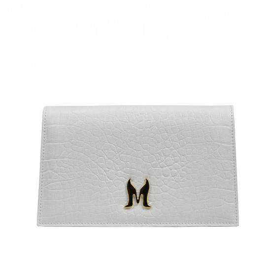 Damen Schultertasche 029g Kroko Weiß